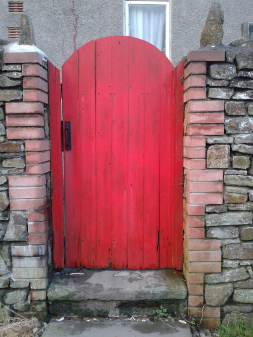 red-painted gate